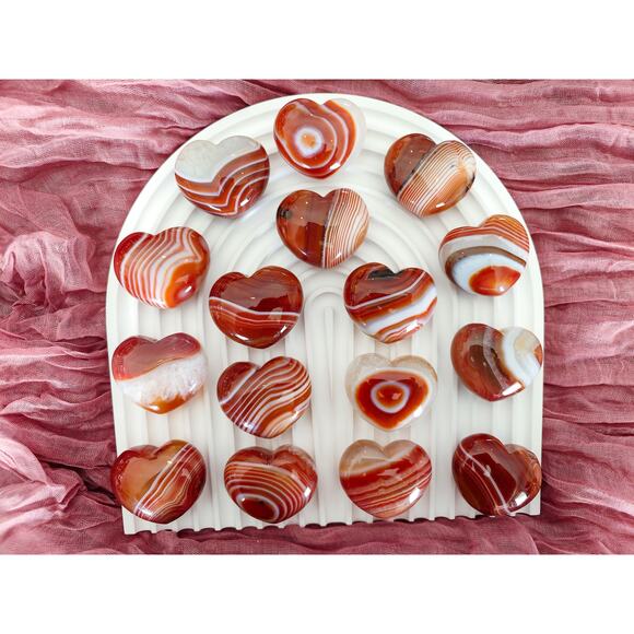 Carnelian Puffy Heart / Red Sardonyx Heart Crystal - Picture 2 of 7